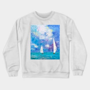 Sailboats on the Mediterranean Crewneck Sweatshirt